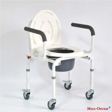 Кресло-туалет Мега-Оптим FS 813 (на 4-х колесах)