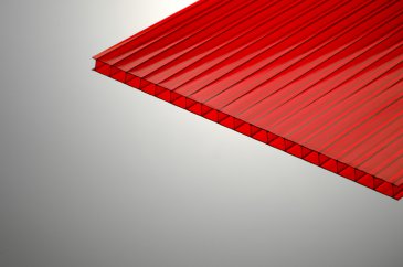 Сотовый поликарбонат Sotek (1/2 листа 2,1*3м) красный 4 мм